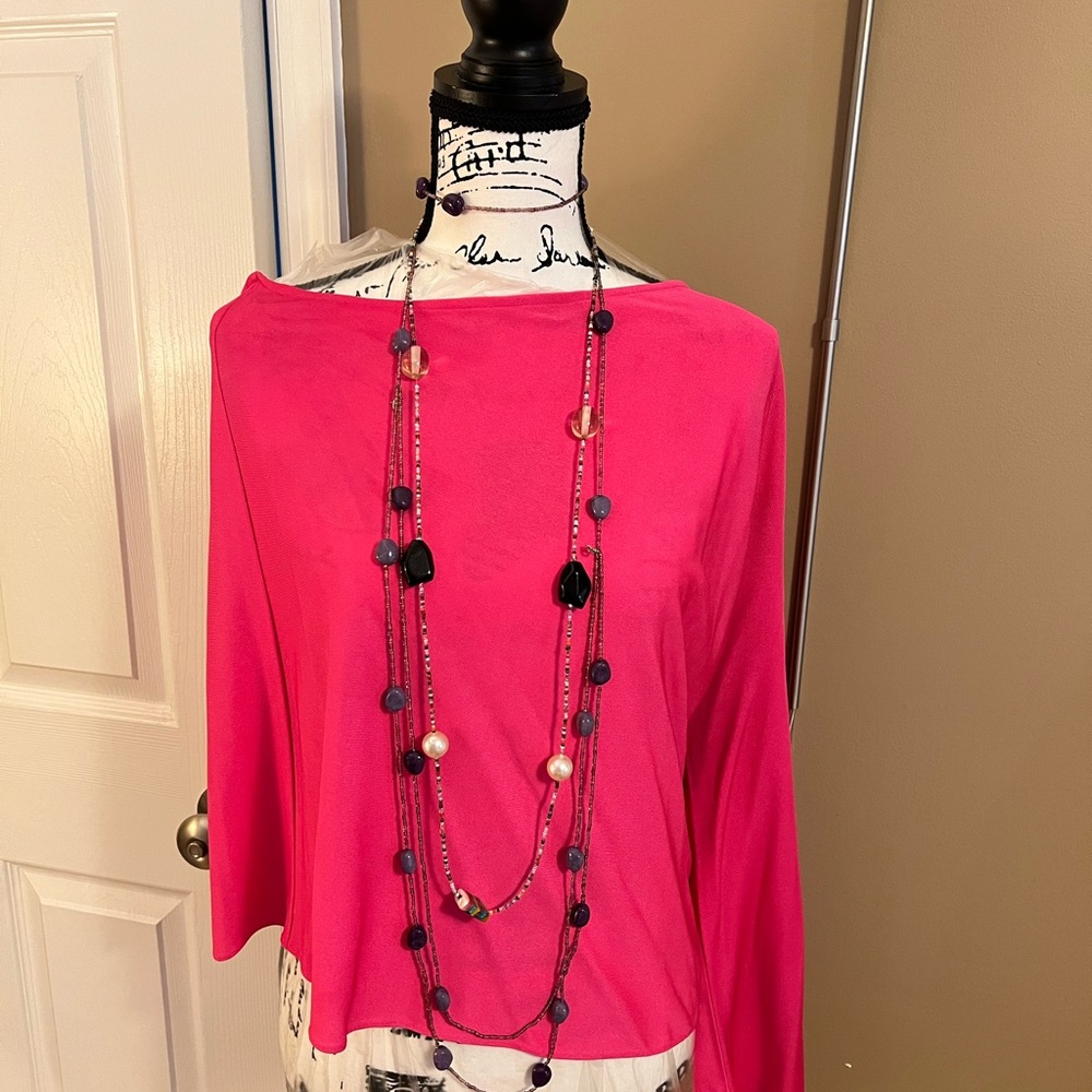 Black Label Ralph Lauren One Shoulder Top - Pink 12